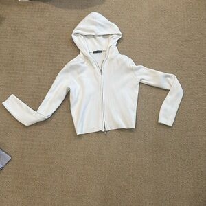 Brandy Melville full zip white hoodie